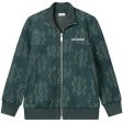 Les Deux Kids Pine Green Ivory Ballier Jacquard Track Jacket Online now