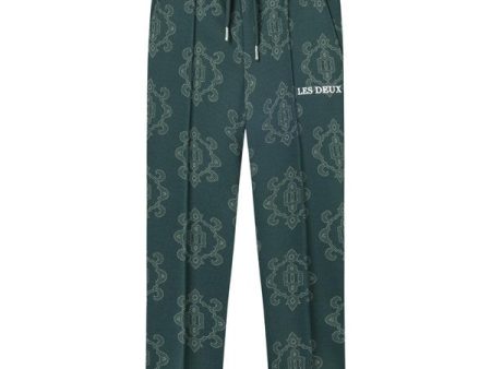 Les Deux Kids Pine Green Ivory Ballier Jacquard Track Pants Cheap