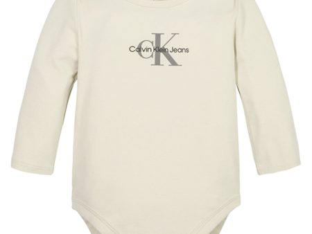 Calvin Klein Monogram Ls Body Whitecap Gray on Sale